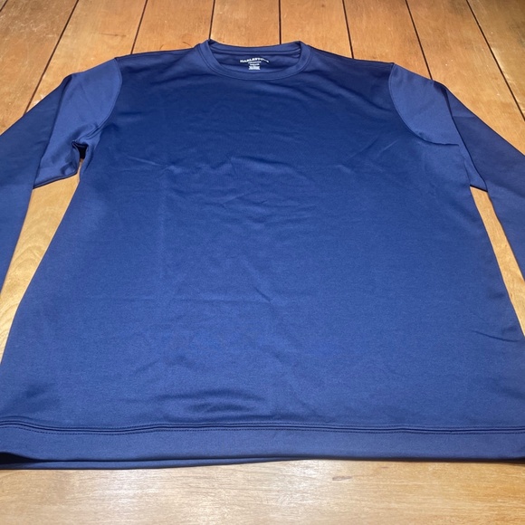 Harlestons Performance Crew Long Sleeve Shirt Color Blue Size Large Tailored Fit - Picture 1 of 16